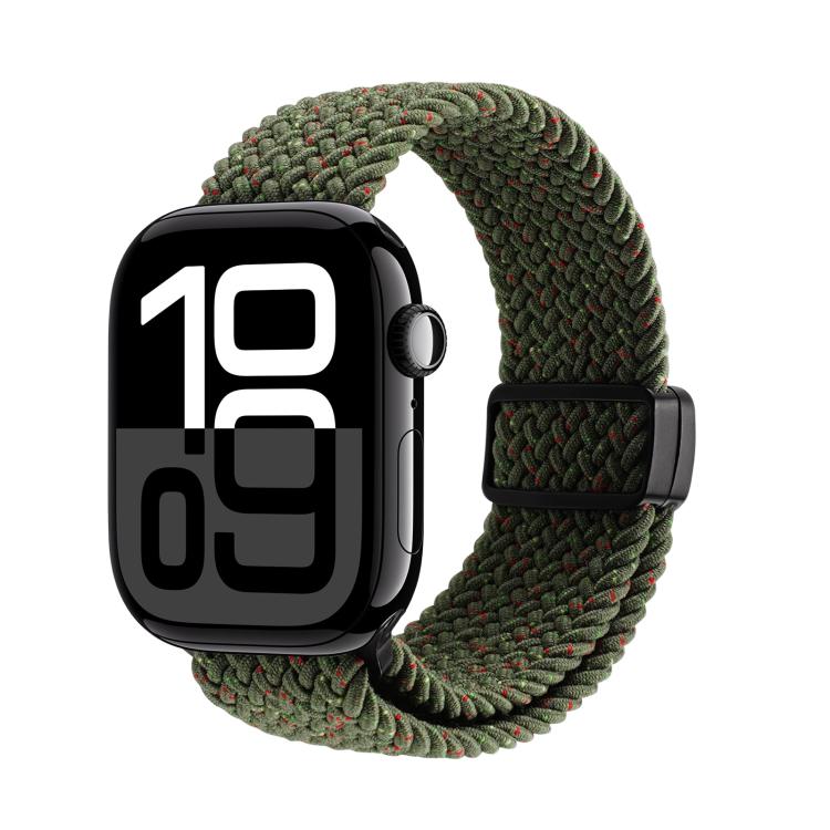 For Apple Watch 42 / 44 / 45 / 46 / 49mm DUX DUCIS Mixture Ultra Series Magnetic Buckle Nylon Braided Strap(Starry Olive) - Watch Bands by DUX DUCIS | Online Shopping UK | buy2fix