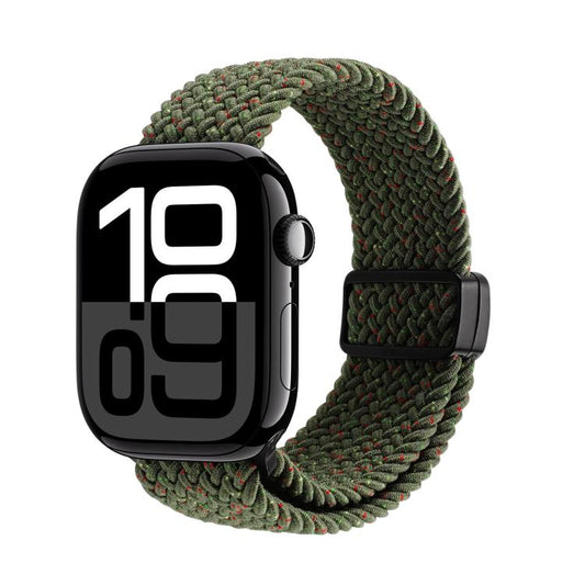 For Apple Watch 42 / 44 / 45 / 46 / 49mm DUX DUCIS Mixture Ultra Series Magnetic Buckle Nylon Braided Strap(Starry Olive) - Watch Bands by DUX DUCIS | Online Shopping UK | buy2fix