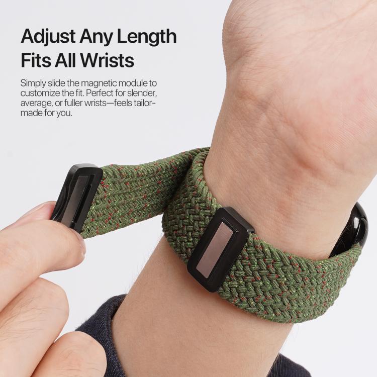 For Apple Watch 42 / 44 / 45 / 46 / 49mm DUX DUCIS Mixture Ultra Series Magnetic Buckle Nylon Braided Strap(Starry Olive) - Watch Bands by DUX DUCIS | Online Shopping UK | buy2fix