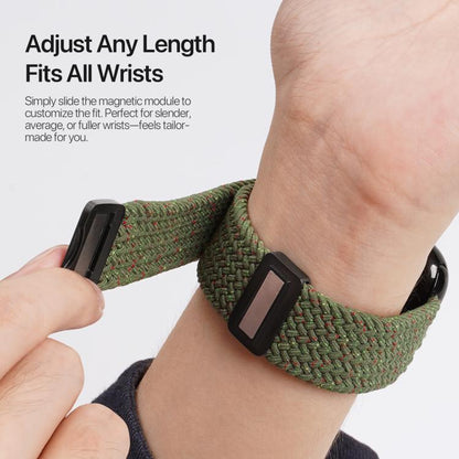 For Apple Watch 42 / 44 / 45 / 46 / 49mm DUX DUCIS Mixture Ultra Series Magnetic Buckle Nylon Braided Strap(Starry Olive) - Watch Bands by DUX DUCIS | Online Shopping UK | buy2fix