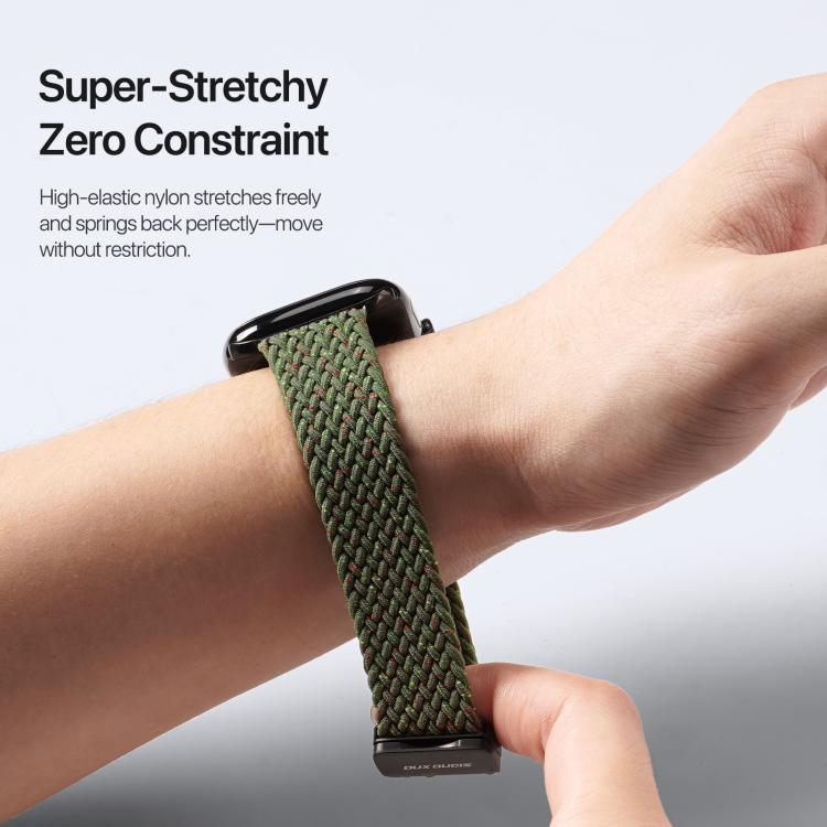 For Apple Watch 42 / 44 / 45 / 46 / 49mm DUX DUCIS Mixture Ultra Series Magnetic Buckle Nylon Braided Strap(Starry Olive) - Watch Bands by DUX DUCIS | Online Shopping UK | buy2fix
