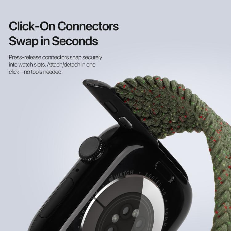 For Apple Watch 42 / 44 / 45 / 46 / 49mm DUX DUCIS Mixture Ultra Series Magnetic Buckle Nylon Braided Strap(Starry Olive) - Watch Bands by DUX DUCIS | Online Shopping UK | buy2fix