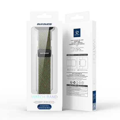 For Apple Watch 42 / 44 / 45 / 46 / 49mm DUX DUCIS Mixture Ultra Series Magnetic Buckle Nylon Braided Strap(Starry Olive) - Watch Bands by DUX DUCIS | Online Shopping UK | buy2fix