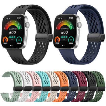 For Huawei Watch Fit4 Pro / Fit4 / Fit3 xDfind Hole Style Magnetic Black Buckle Silicone Watch Band(Dark Green) - Watch Bands by xDfind | Online Shopping UK | buy2fix