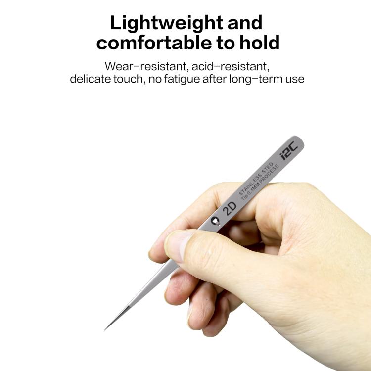 i2C NS Series Super Alloy High Precision Stainless Steel Super Hard Extra Tip Flying Wire Tweezers, Model:NS-01 2.5 Standard - Tweezers by i2C | Online Shopping UK | buy2fix