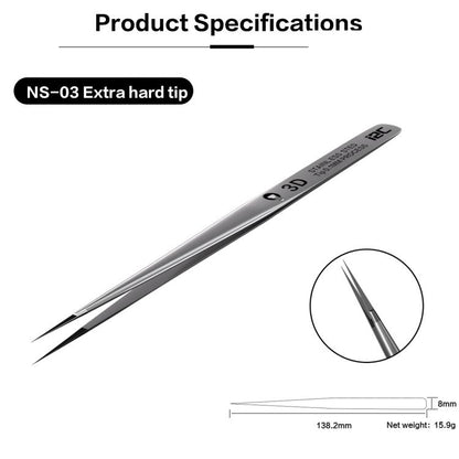 i2C NS Series Super Alloy High Precision Stainless Steel Super Hard Extra Tip Flying Wire Tweezers, Model:NS-03 Extra Hard Tip - Tweezers by i2C | Online Shopping UK | buy2fix
