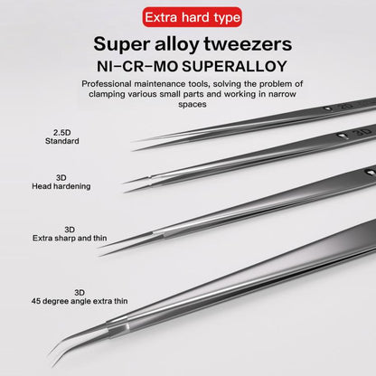 i2C NS Series Super Alloy High Precision Stainless Steel Super Hard Extra Tip Flying Wire Tweezers, Model:NS-04 Bend Tip - Tweezers by i2C | Online Shopping UK | buy2fix