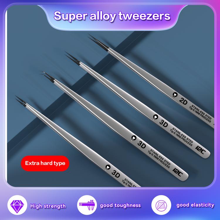 i2C NS Series Super Alloy High Precision Stainless Steel Super Hard Extra Tip Flying Wire Tweezers, Model:NS-01 2.5 Standard - Tweezers by i2C | Online Shopping UK | buy2fix