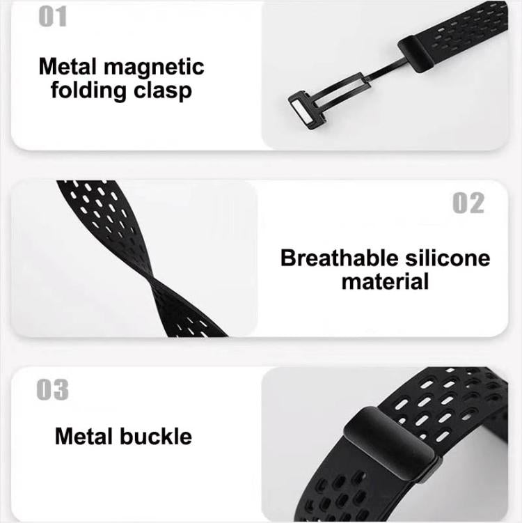 For Samsung Galaxy Fit3 xDfind Hole Style Magnetic Black Buckle Silicone Watch Band(Purple) - Watch Bands by xDfind | Online Shopping UK | buy2fix
