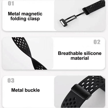 For Samsung Galaxy Fit3 xDfind Hole Style Magnetic Black Buckle Silicone Watch Band(Purple) - Watch Bands by xDfind | Online Shopping UK | buy2fix