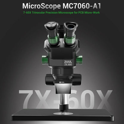 2uul MC7060-A1 7-60X Synchronous Zoom Trinocular Microscope - Microscope Magnifier Series by 2UUL | Online Shopping UK | buy2fix