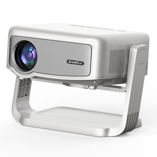 Cheerlux C6C Same Screen Version 1280x720P 180ANSI Bluetooth 5.1 Smart Projector, AU Plug, with Gimbal(White)