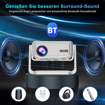 Cheerlux C6C Same Screen Version 1280x720P 180ANSI Bluetooth 5.1 Smart Projector, AU Plug, with Gimbal(White) - Mini Projector by Cheerlux | Online Shopping UK | buy2fix