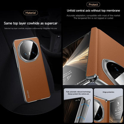 For Honor Magic V5 SULADA Frameless Top Layer Cowhide Leather PC Phone Case(Red) - Honor Cases by SULADA | Online Shopping UK | buy2fix