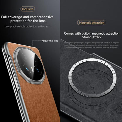 For Honor Magic V5 SULADA Frameless Top Layer Cowhide Leather PC Phone Case(Red) - Honor Cases by SULADA | Online Shopping UK | buy2fix