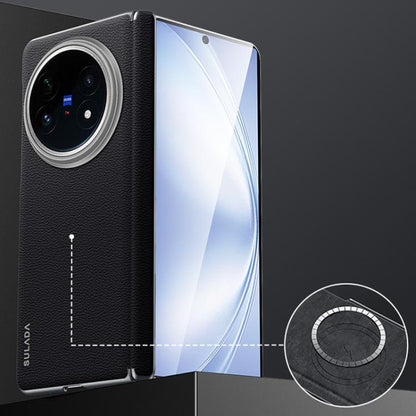 For vivo X Fold5 SULADA Frameless Top Layer Cowhide Leather PC Phone Case(Black) - vivo Cases by SULADA | Online Shopping UK | buy2fix