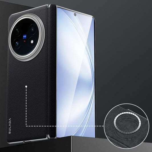 For vivo X Fold5 SULADA Frameless Top Layer Cowhide Leather PC Phone Case(Black) - vivo Cases by SULADA | Online Shopping UK | buy2fix