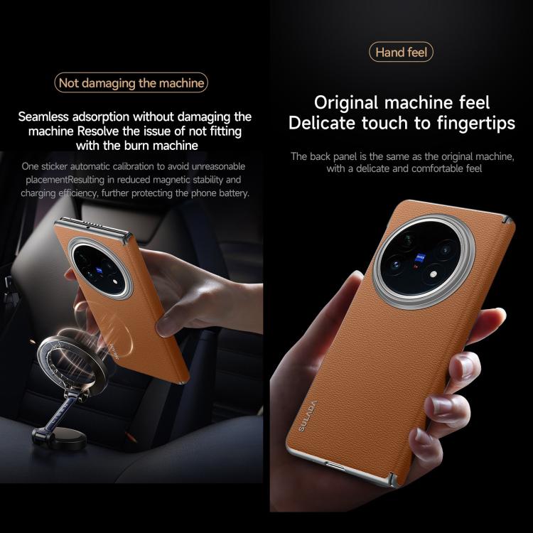 For vivo X Fold5 SULADA Frameless Top Layer Cowhide Leather PC Phone Case(Black) - vivo Cases by SULADA | Online Shopping UK | buy2fix