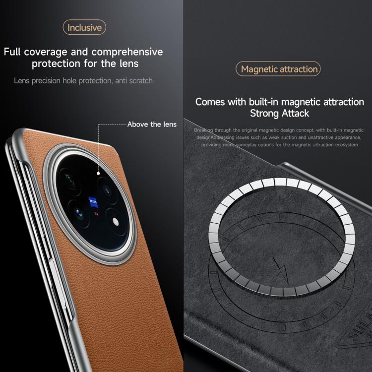 For vivo X Fold5 SULADA Frameless Top Layer Cowhide Leather PC Phone Case(Black) - vivo Cases by SULADA | Online Shopping UK | buy2fix