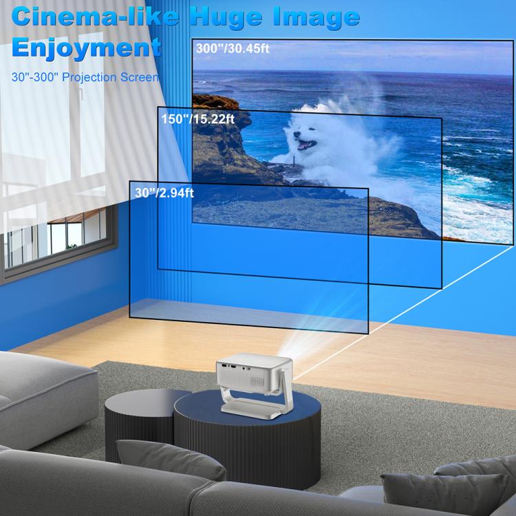 Cheerlux C6C Android Version 1280x720P 180ANSI Bluetooth 5.0 Smart Projector, AU Plug, with Gimbal(White) - Mini Projector by Cheerlux | Online Shopping UK | buy2fix