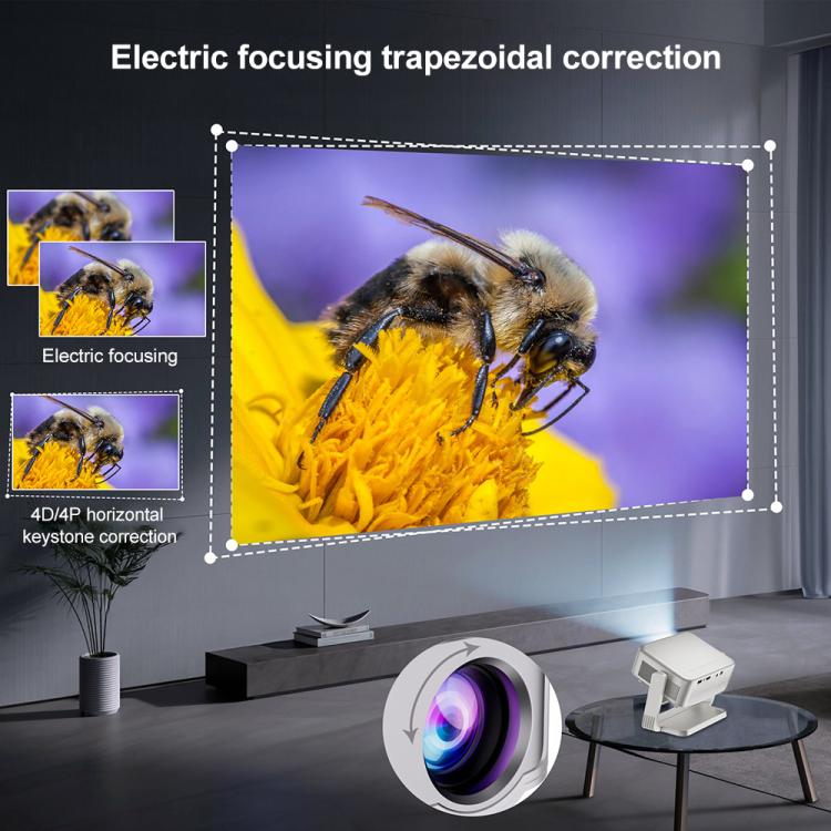 Cheerlux C6C Android Version 1280x720P 180ANSI Bluetooth 5.0 Smart Projector, EU Plug, with Gimbal(White) - Mini Projector by Cheerlux | Online Shopping UK | buy2fix