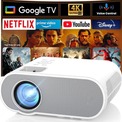 Cheerlux C10 Google TV Version 2K Dongle 1920x1080P 300ANSI Smart Projector, AU Plug(White) - Mini Projector by Cheerlux | Online Shopping UK | buy2fix
