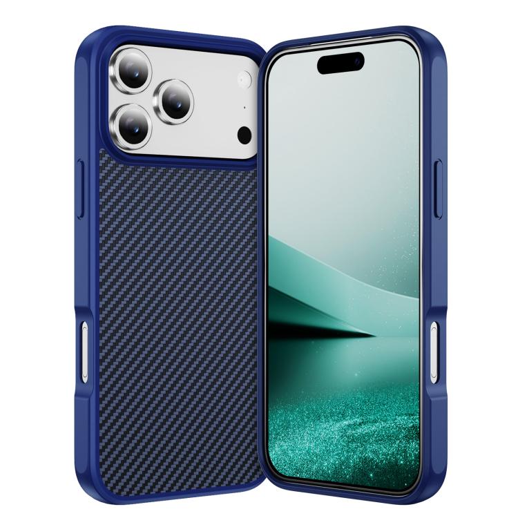 For iPhone 17 Pro Max Carbon Fiber Texture Skin-feel MagSafe Phone Case(Blue) - iPhone 17 Pro Max Cases by buy2fix | Online Shopping UK | buy2fix