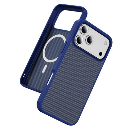 For iPhone 17 Pro Max Carbon Fiber Texture Skin-feel MagSafe Phone Case(Blue) - iPhone 17 Pro Max Cases by buy2fix | Online Shopping UK | buy2fix
