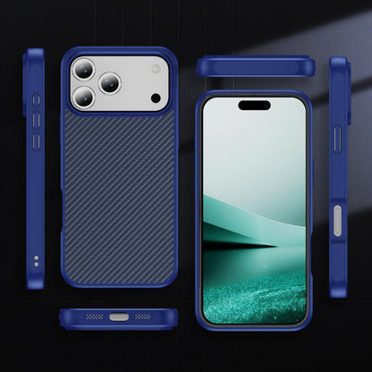 For iPhone 17 Pro Max Carbon Fiber Texture Skin-feel MagSafe Phone Case(Blue) - iPhone 17 Pro Max Cases by buy2fix | Online Shopping UK | buy2fix