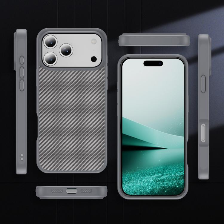 For iPhone 17 Pro Max Carbon Fiber Texture Skin-feel MagSafe Phone Case(Grey) - iPhone 17 Pro Max Cases by buy2fix | Online Shopping UK | buy2fix