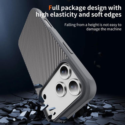 For iPhone 17 Pro Max Carbon Fiber Texture Skin-feel MagSafe Phone Case(Grey) - iPhone 17 Pro Max Cases by buy2fix | Online Shopping UK | buy2fix