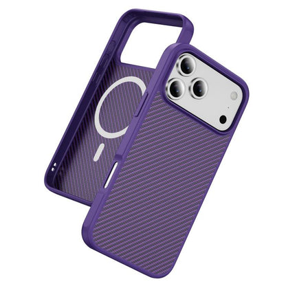 For iPhone 17 Pro Max Carbon Fiber Texture Skin-feel MagSafe Phone Case(Purple) - iPhone 17 Pro Max Cases by buy2fix | Online Shopping UK | buy2fix