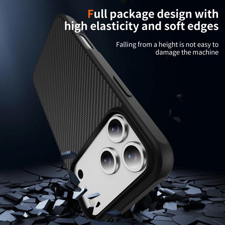 For iPhone 17 Pro Carbon Fiber Texture Skin-feel MagSafe Phone Case(Black) - iPhone 17 Pro Cases by buy2fix | Online Shopping UK | buy2fix