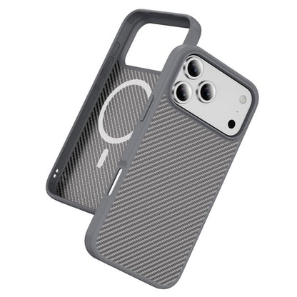 For iPhone 17 Pro Carbon Fiber Texture Skin-feel MagSafe Phone Case(Grey) - iPhone 17 Pro Cases by buy2fix | Online Shopping UK | buy2fix