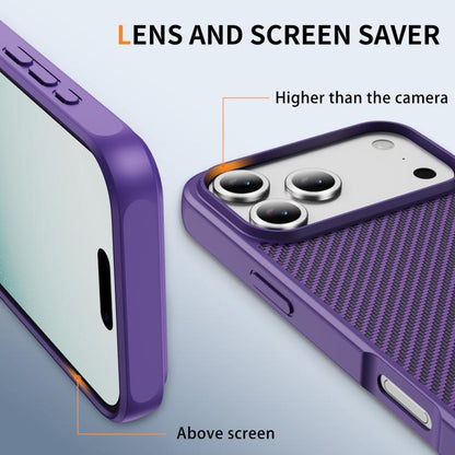 For iPhone 17 Pro Carbon Fiber Texture Skin-feel MagSafe Phone Case(Purple) - iPhone 17 Pro Cases by buy2fix | Online Shopping UK | buy2fix