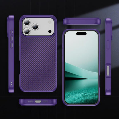 For iPhone 17 Pro Carbon Fiber Texture Skin-feel MagSafe Phone Case(Purple) - iPhone 17 Pro Cases by buy2fix | Online Shopping UK | buy2fix