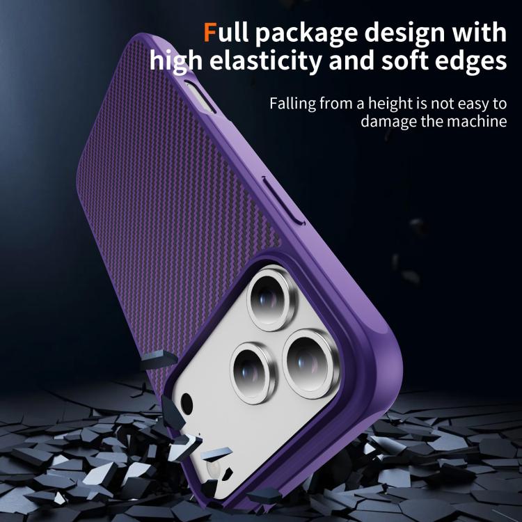 For iPhone 17 Pro Carbon Fiber Texture Skin-feel MagSafe Phone Case(Purple) - iPhone 17 Pro Cases by buy2fix | Online Shopping UK | buy2fix