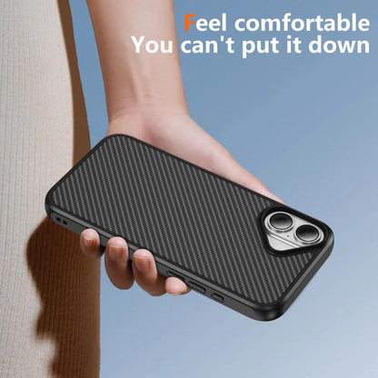 For iPhone 17 Carbon Fiber Texture Skin-feel MagSafe Phone Case(Black) - iPhone 17 Cases by buy2fix | Online Shopping UK | buy2fix