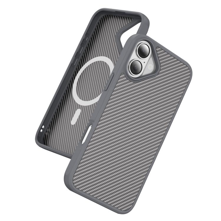 For iPhone 17 Carbon Fiber Texture Skin-feel MagSafe Phone Case(Grey) - iPhone 17 Cases by buy2fix | Online Shopping UK | buy2fix