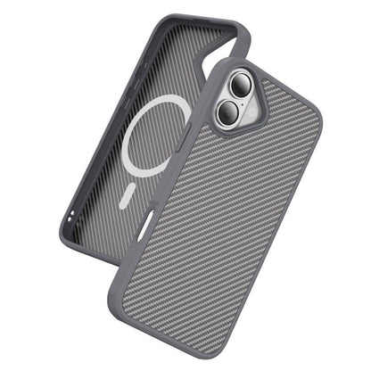 For iPhone 17 Carbon Fiber Texture Skin-feel MagSafe Phone Case(Grey) - iPhone 17 Cases by buy2fix | Online Shopping UK | buy2fix