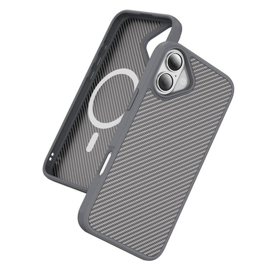 For iPhone 17 Carbon Fiber Texture Skin-feel MagSafe Phone Case(Grey) - iPhone 17 Cases by buy2fix | Online Shopping UK | buy2fix