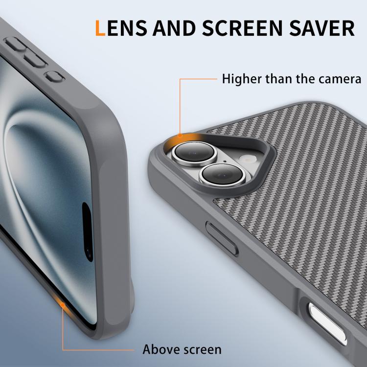 For iPhone 17 Carbon Fiber Texture Skin-feel MagSafe Phone Case(Grey) - iPhone 17 Cases by buy2fix | Online Shopping UK | buy2fix