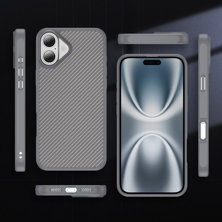 For iPhone 17 Carbon Fiber Texture Skin-feel MagSafe Phone Case(Grey) - iPhone 17 Cases by buy2fix | Online Shopping UK | buy2fix