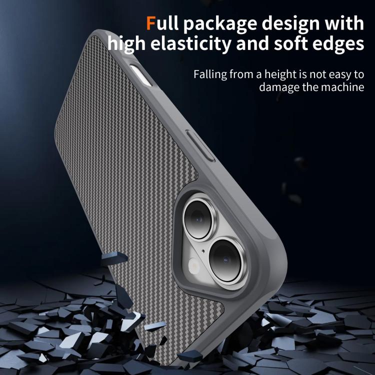 For iPhone 17 Carbon Fiber Texture Skin-feel MagSafe Phone Case(Grey) - iPhone 17 Cases by buy2fix | Online Shopping UK | buy2fix
