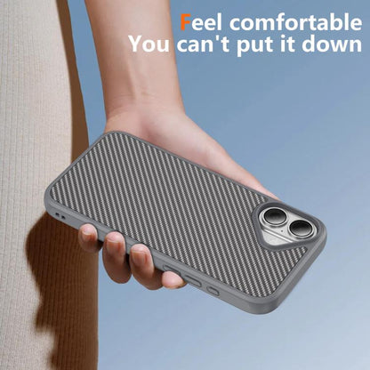 For iPhone 17 Carbon Fiber Texture Skin-feel MagSafe Phone Case(Grey) - iPhone 17 Cases by buy2fix | Online Shopping UK | buy2fix