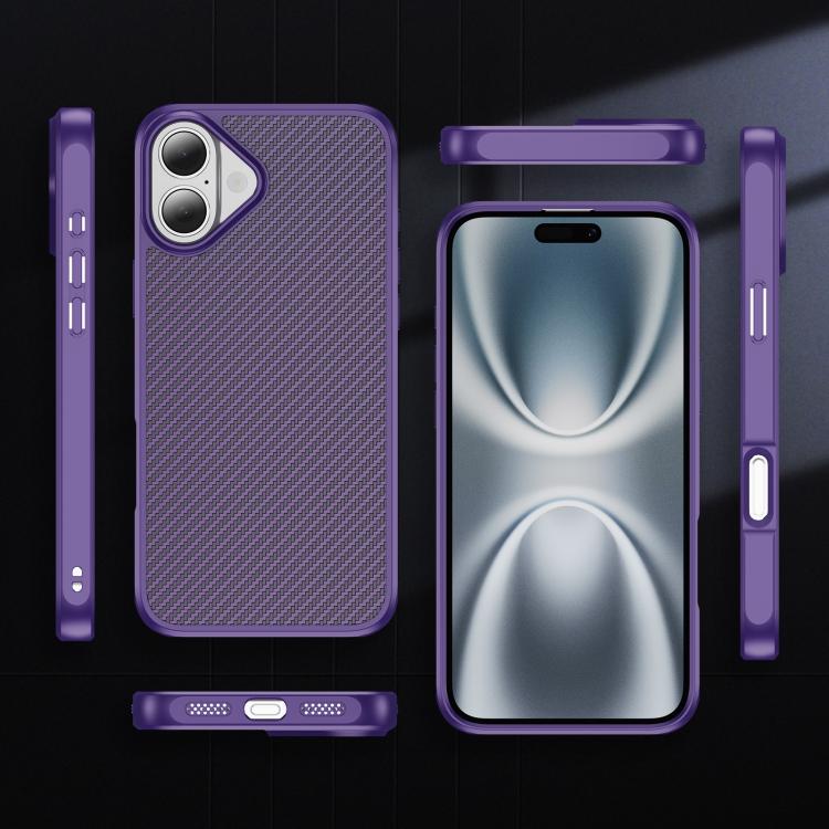 For iPhone 17 Carbon Fiber Texture Skin-feel MagSafe Phone Case(Purple) - iPhone 17 Cases by buy2fix | Online Shopping UK | buy2fix