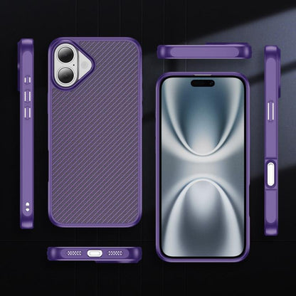 For iPhone 17 Carbon Fiber Texture Skin-feel MagSafe Phone Case(Purple) - iPhone 17 Cases by buy2fix | Online Shopping UK | buy2fix