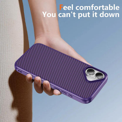 For iPhone 17 Carbon Fiber Texture Skin-feel MagSafe Phone Case(Purple) - iPhone 17 Cases by buy2fix | Online Shopping UK | buy2fix