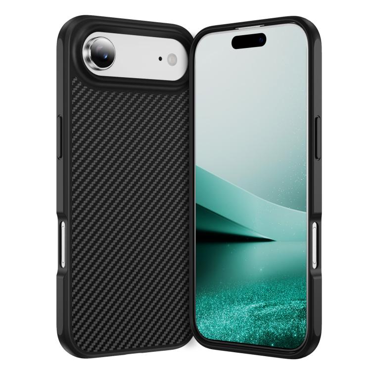 For iPhone Air Carbon Fiber Texture Skin-feel MagSafe Phone Case(Black) - iPhone Air Cases by buy2fix | Online Shopping UK | buy2fix