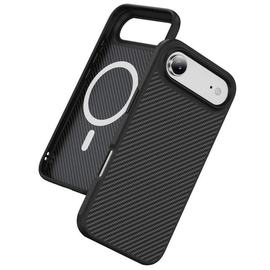For iPhone Air Carbon Fiber Texture Skin-feel MagSafe Phone Case(Black) - iPhone Air Cases by buy2fix | Online Shopping UK | buy2fix